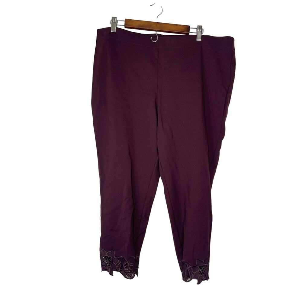 Clinton Kelly KELLY trousers slacks trousers women's XL petite pXL burgundy red